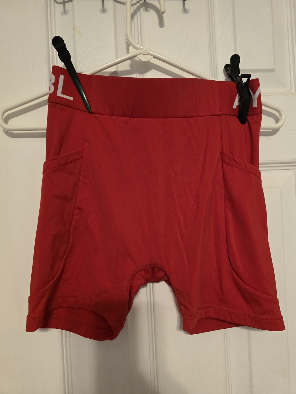 AYBL Bright Red Women's Bike Shorts with Side Pockets